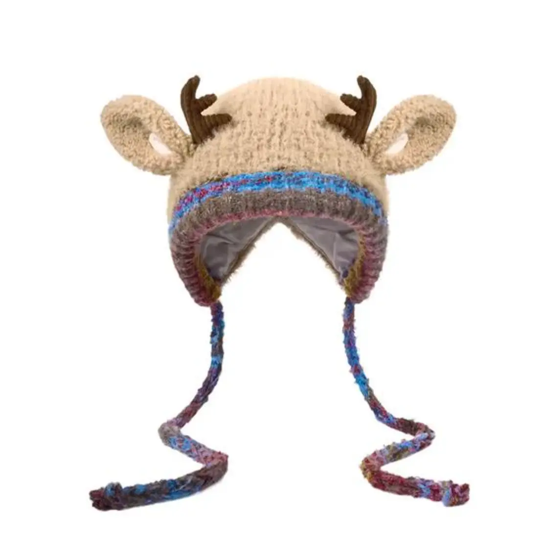 Fluffy Winter Antler Hat - Stay Warm & Cute All Winter + Converts Into a Storage Bag - Image 4
