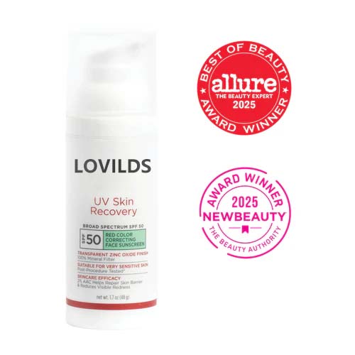 LOVILDS UV Skin Recovery Red Color Correcting Green Tint Broad Spectrum SPF 50 - Image 5
