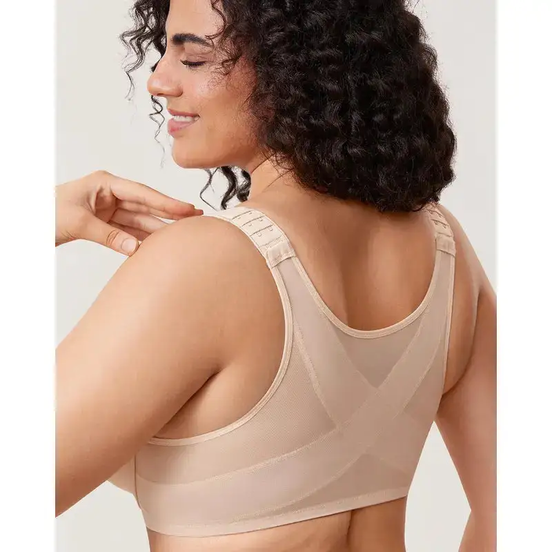 NESLEMY Women's Front Closure BrasPosture Full Coverage Plus Size Underwire - Image 7