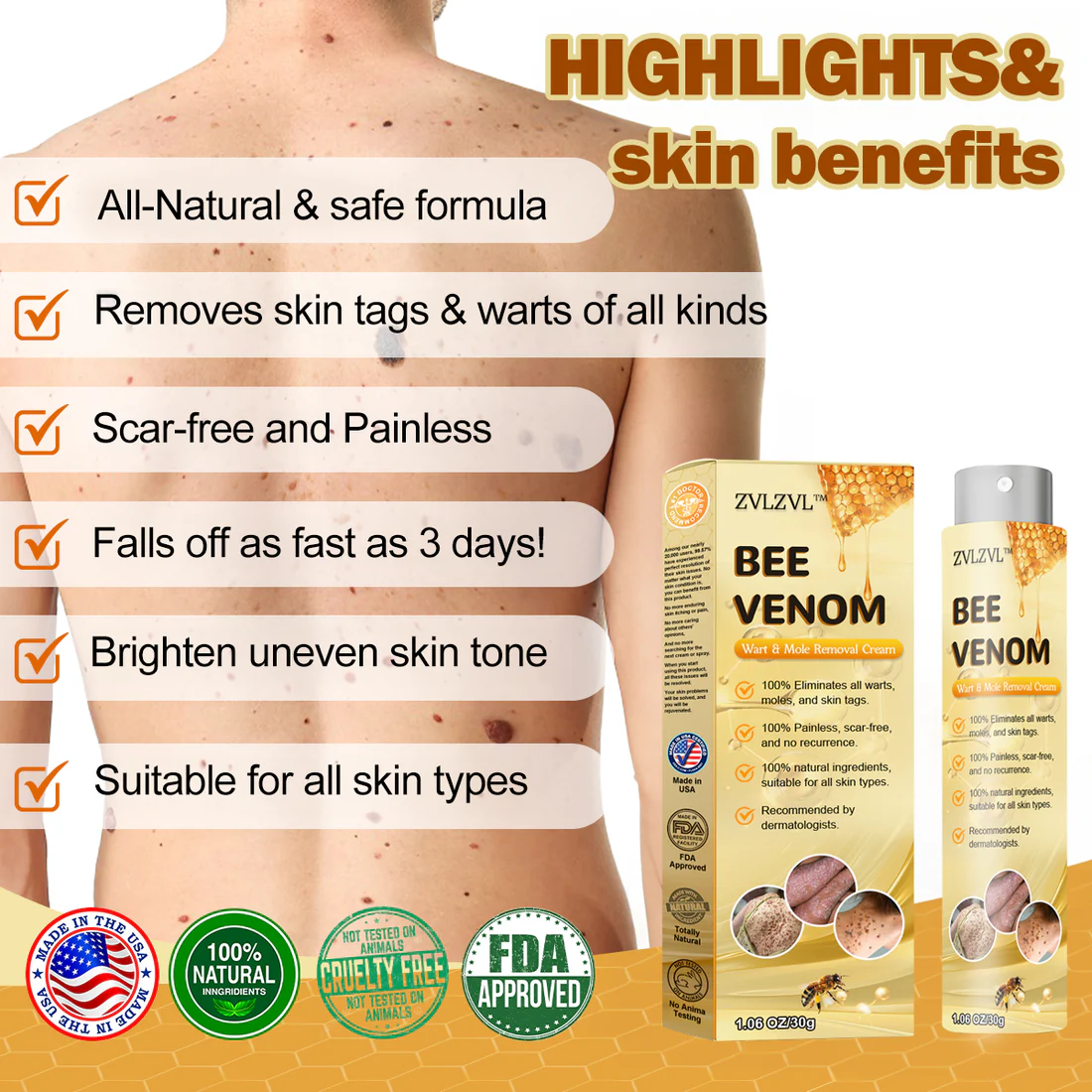 Bee Venom Mole and Wart Treatment Spray - Image 2