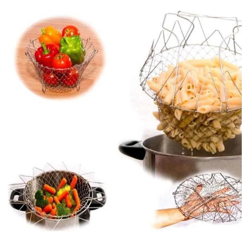 Magical Foldable Stainless Steel Kitchen Basket - Image 5