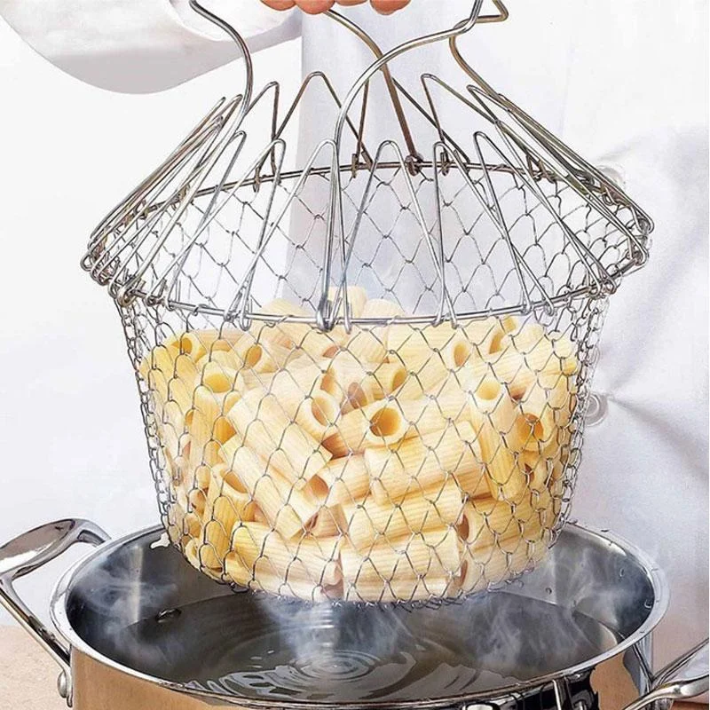 Magical Foldable Stainless Steel Kitchen Basket - Image 2