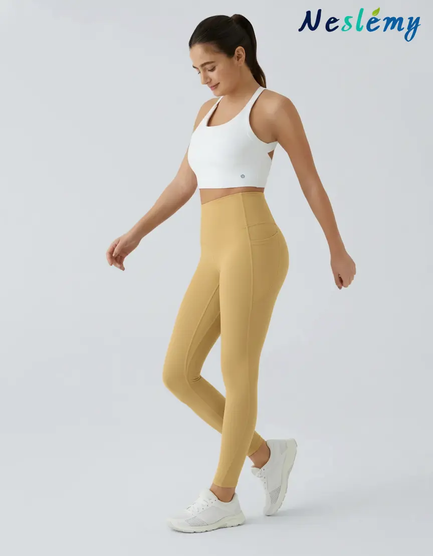 High Waisted Waist Shaping Pocket Shaping Training Leggings - Image 18