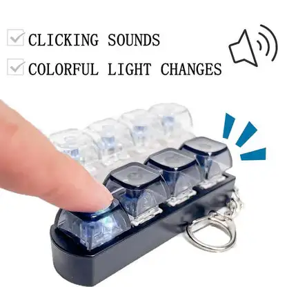 Fidget Toys - Stress Relief Model - LED Keyboard Keychain - Image 6