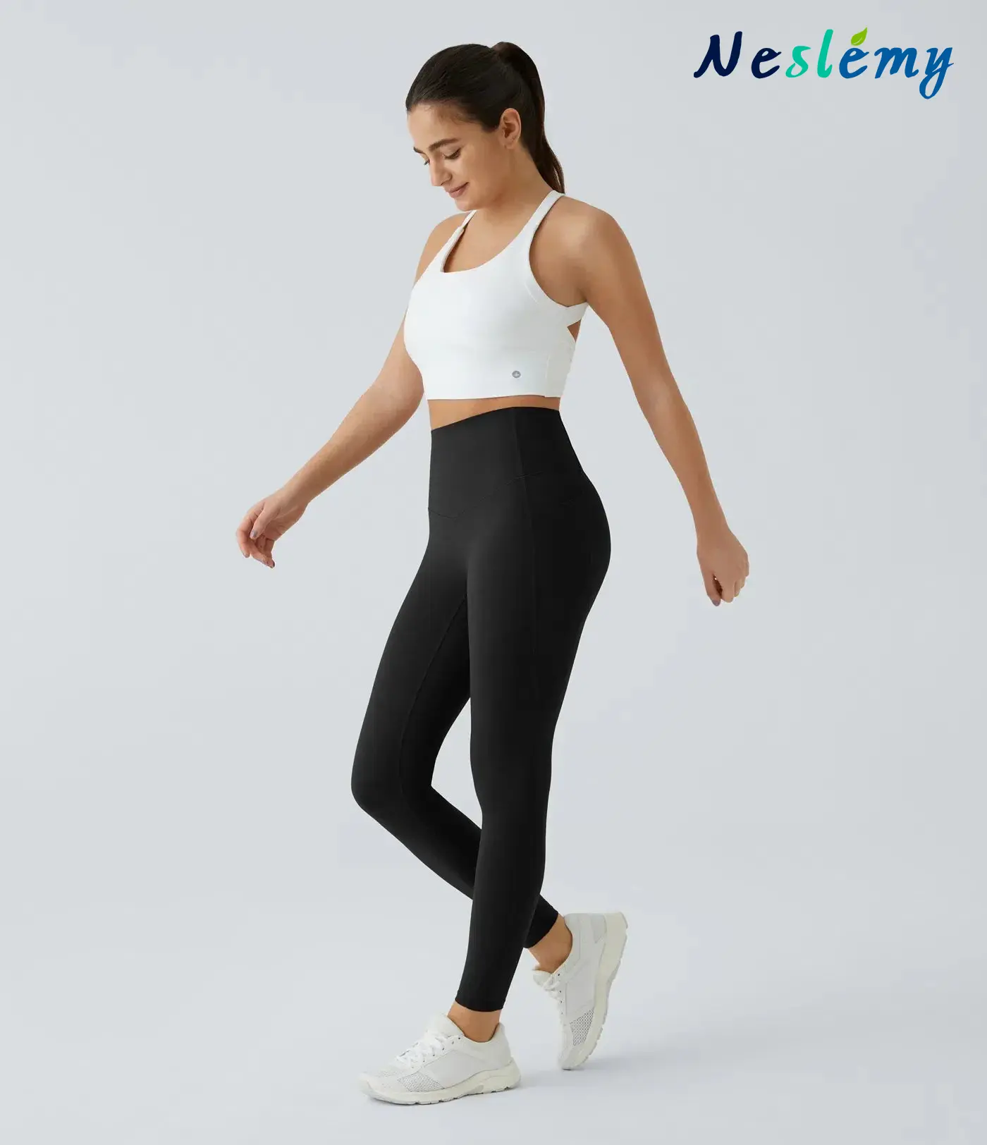 High Waisted Waist Shaping Pocket Shaping Training Leggings - Image 17