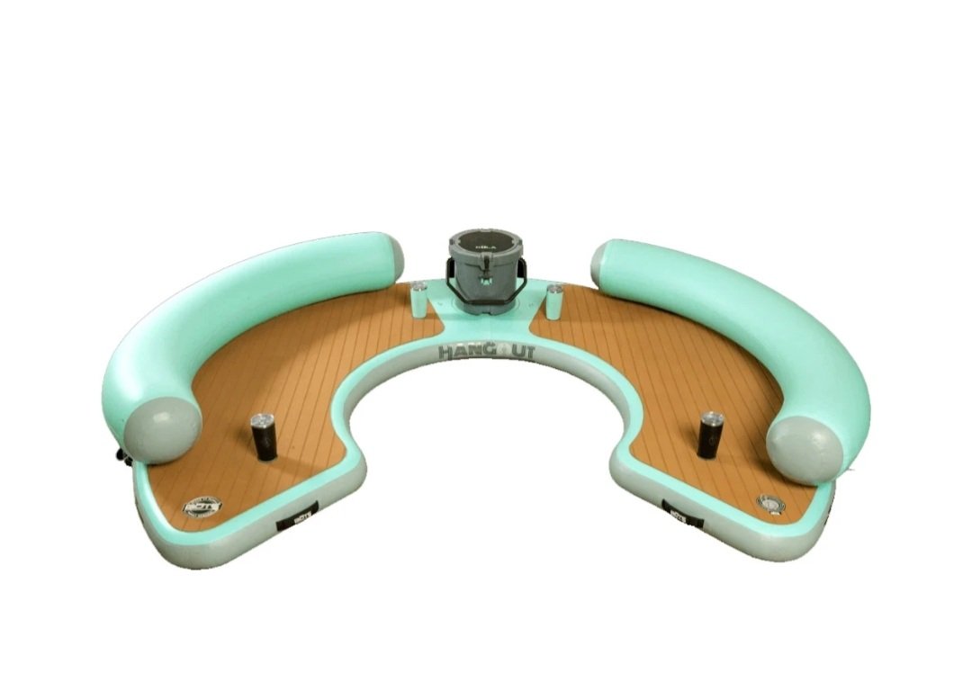 This Giant Curved Inflatable Dock Holds Up To 6 Adults and a Cooler - Image 14