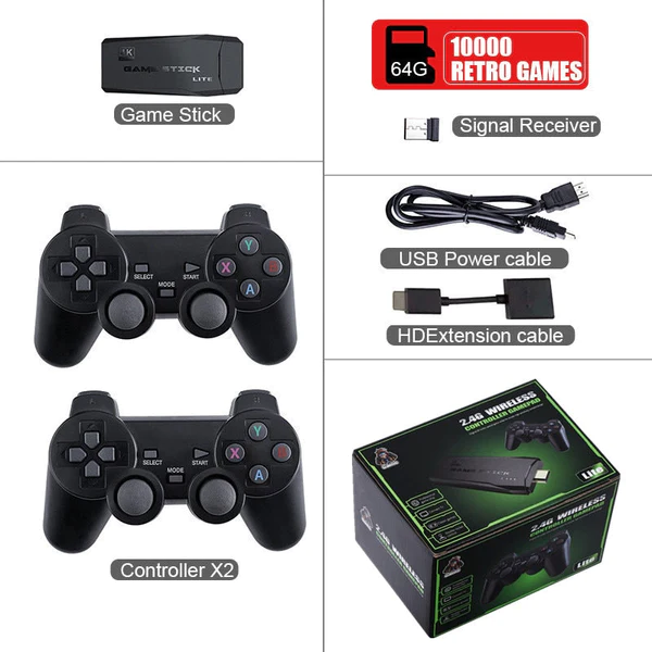 Gamestick Retro 4K mit 2 Wireless Controllern 10.000 Spiele - Image 4