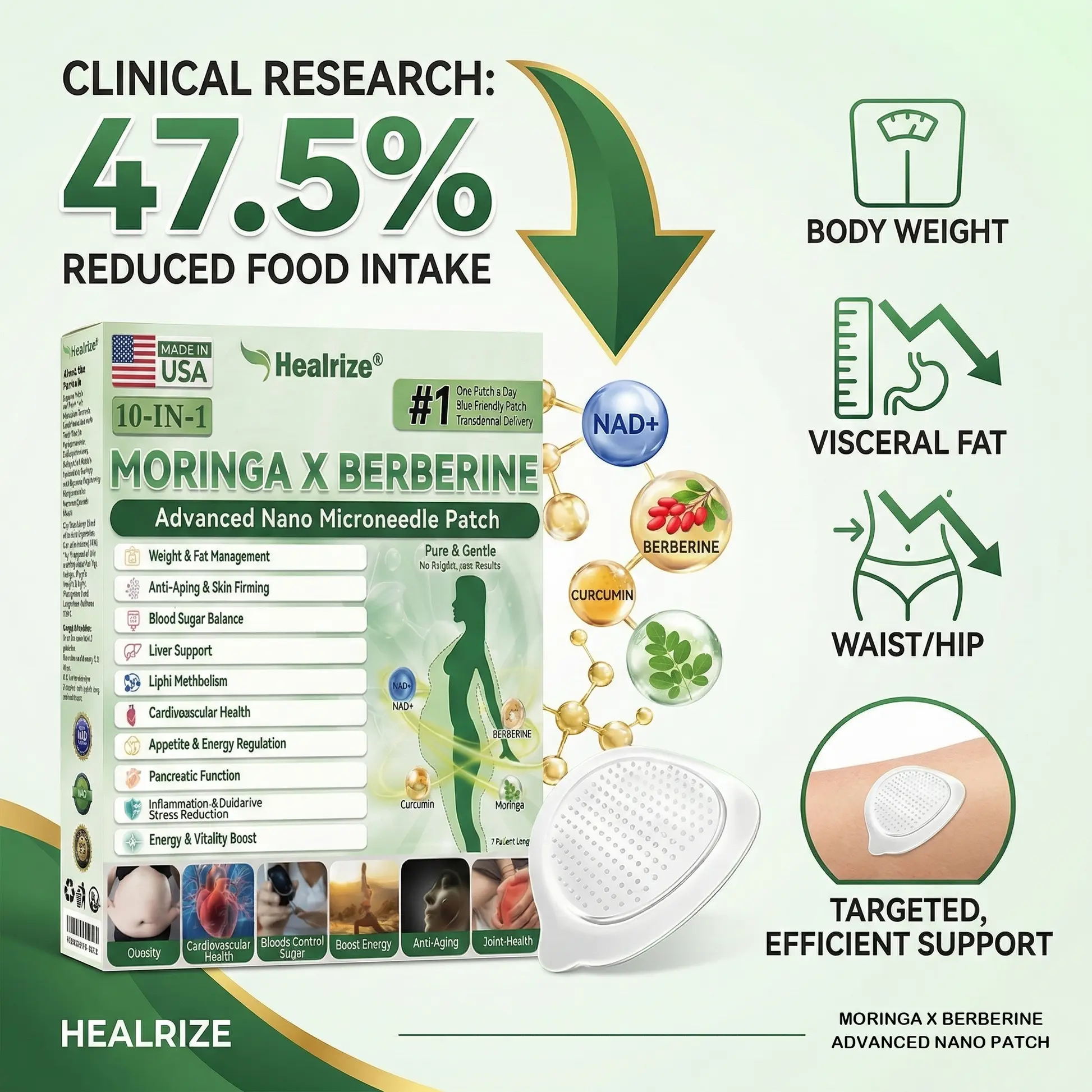 MORINGA BERBERINE & NDA+NMN Advanced Nano Microneedle Patch - Image 6