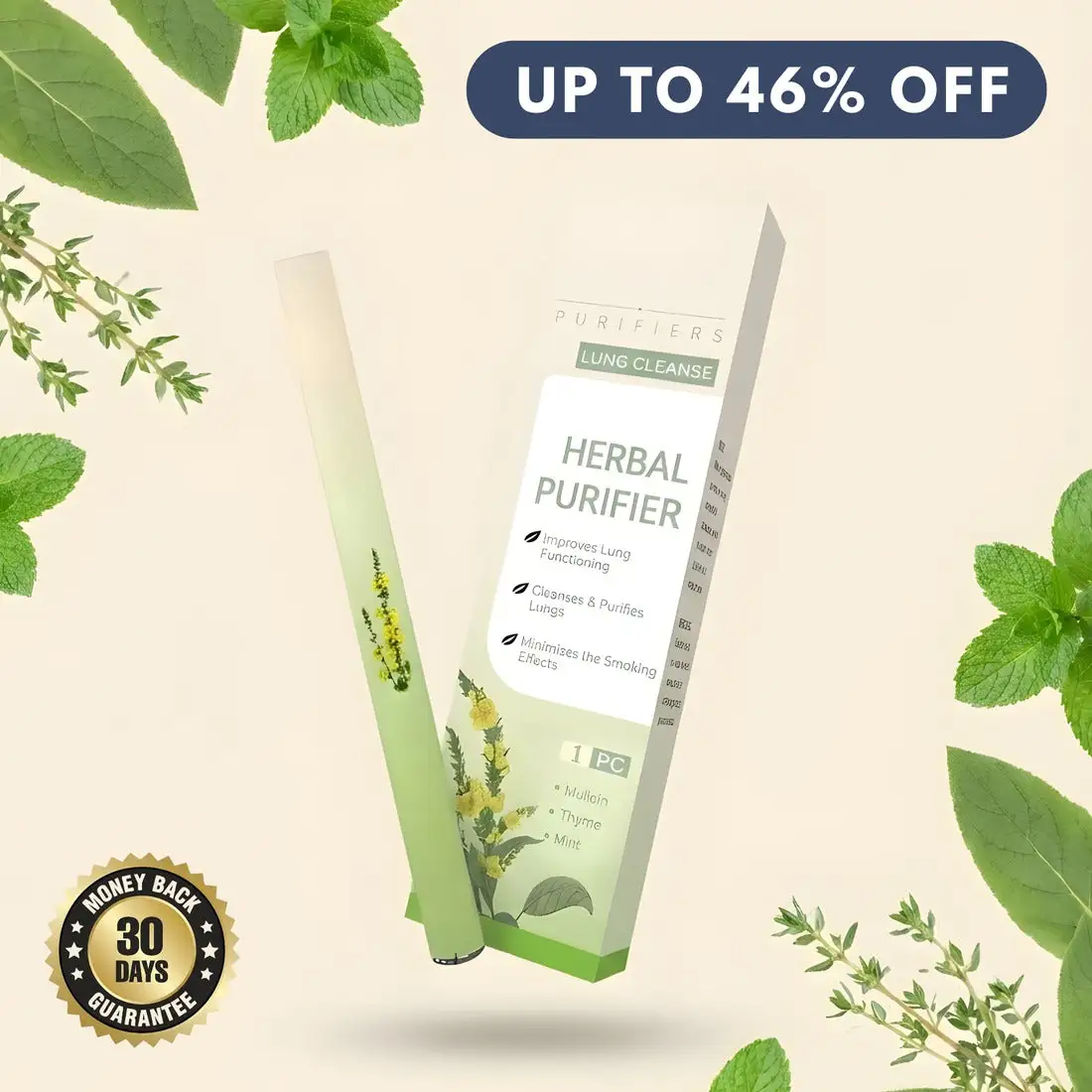 HerbWell Herbal Mullein Thyme And Peppermint Lung Purifier Pen