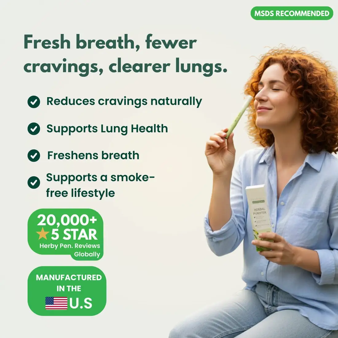 HerbWell Herbal Mullein Thyme And Peppermint Lung Purifier Pen - Image 3