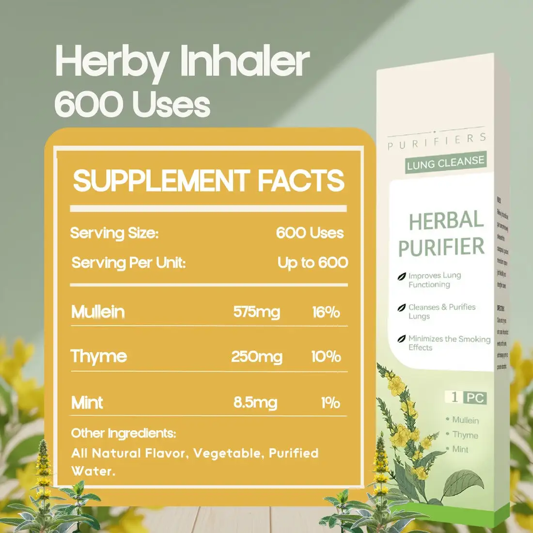 HerbWell Herbal Mullein Thyme And Peppermint Lung Purifier Pen - Image 9