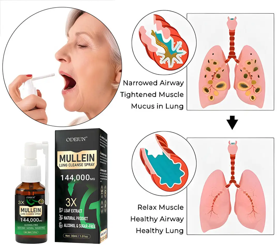 3X Concentrated Mullein Lung Cleanse Spray — Helps Soothe Throat Discomfort & Support Clearer Breathing - Image 2