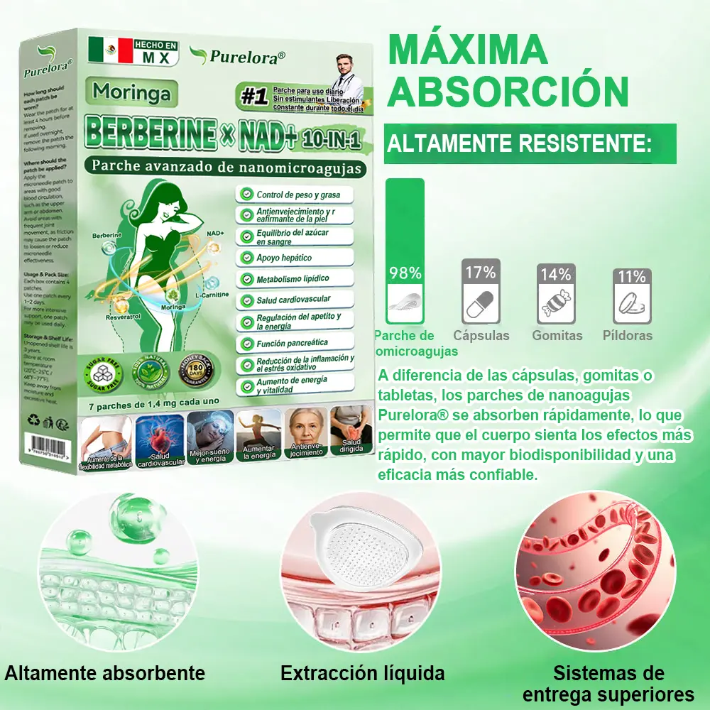 Maravilla Matutina · Berberina × NAD+ 10 en 1 Parche de Nanomicroagujas Avanzado - Image 4