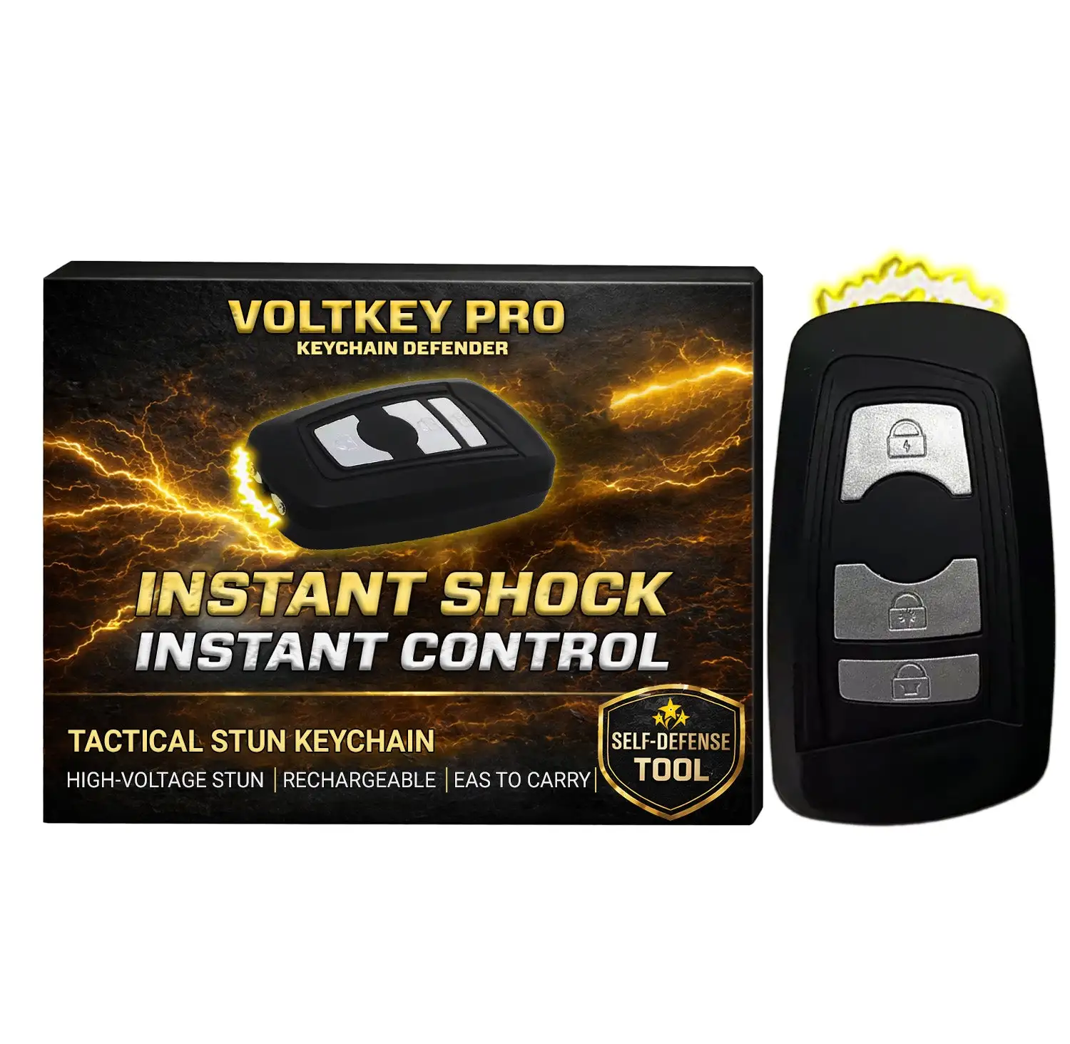 💥 2026 Hot Sale 75% OFF ️🔦 VoltKey Pro Stun Car Keychain ⚡