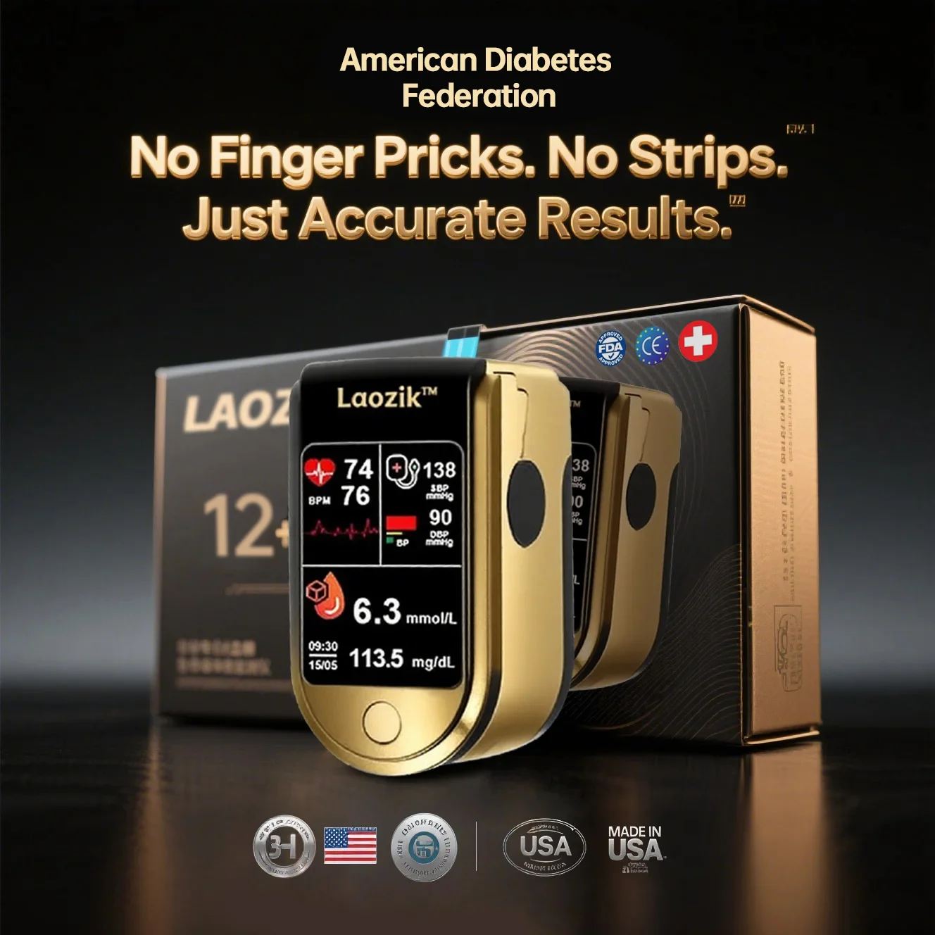 Professional 12in1 Glucose & Vital Signs Monitor