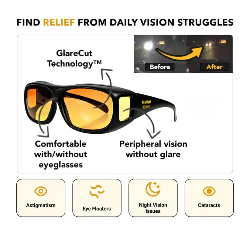 Fit Over Night Driving Glasses with GlareCut Technology - Image 3