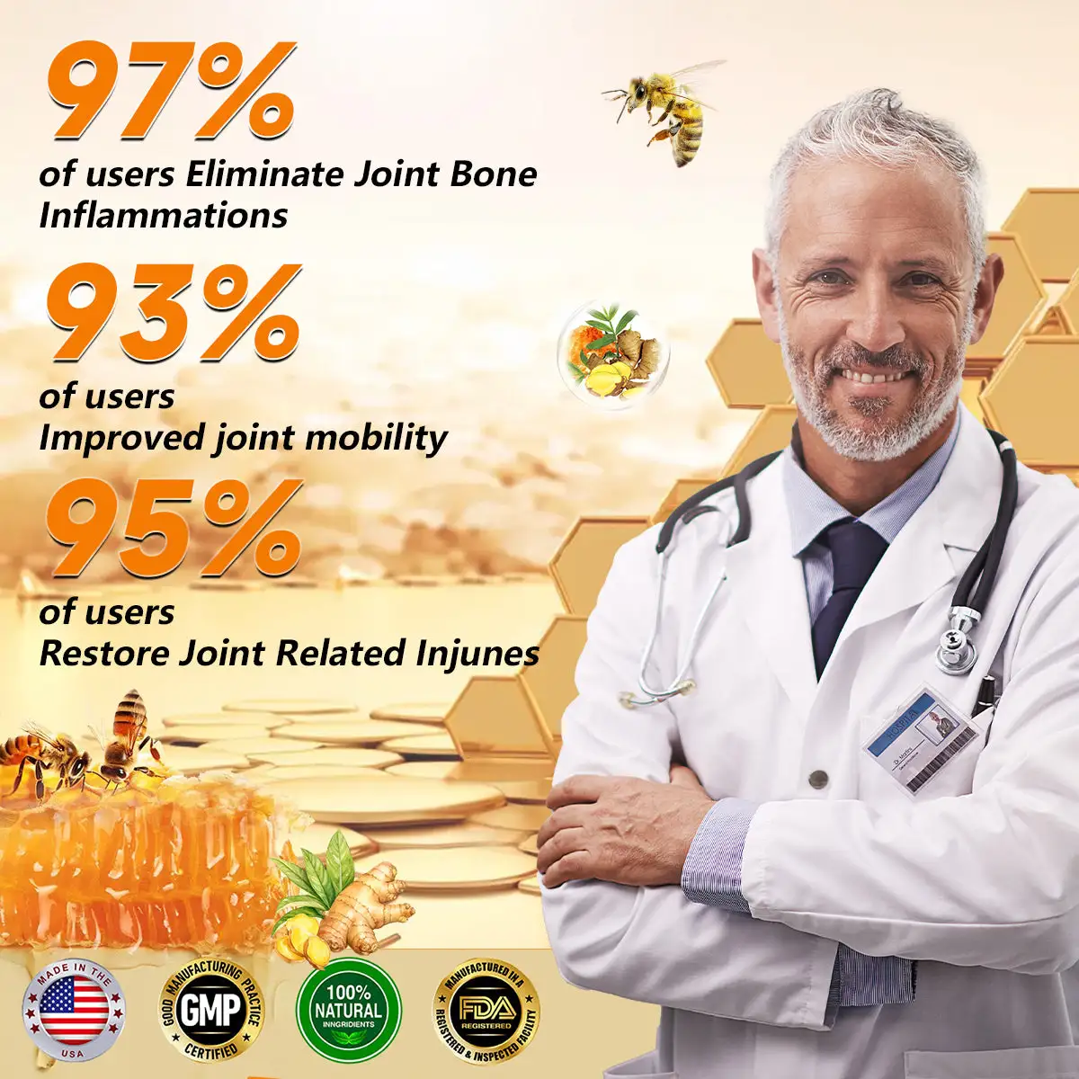 Bee Venom & Turmeric Joint and Bone Pain Relief Cream - Image 2