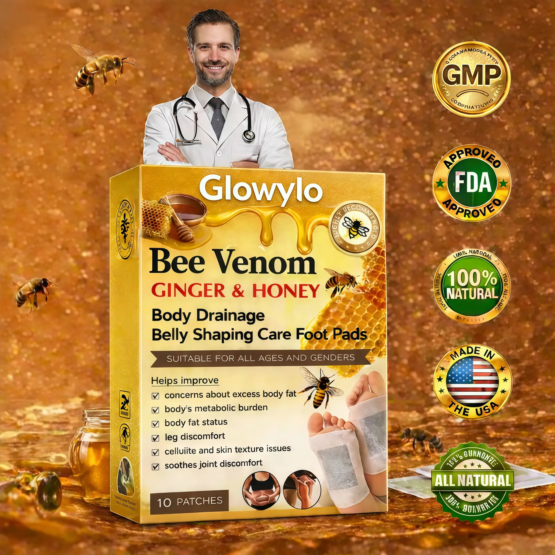 Bee Venom Foot Patches (Set of 10)