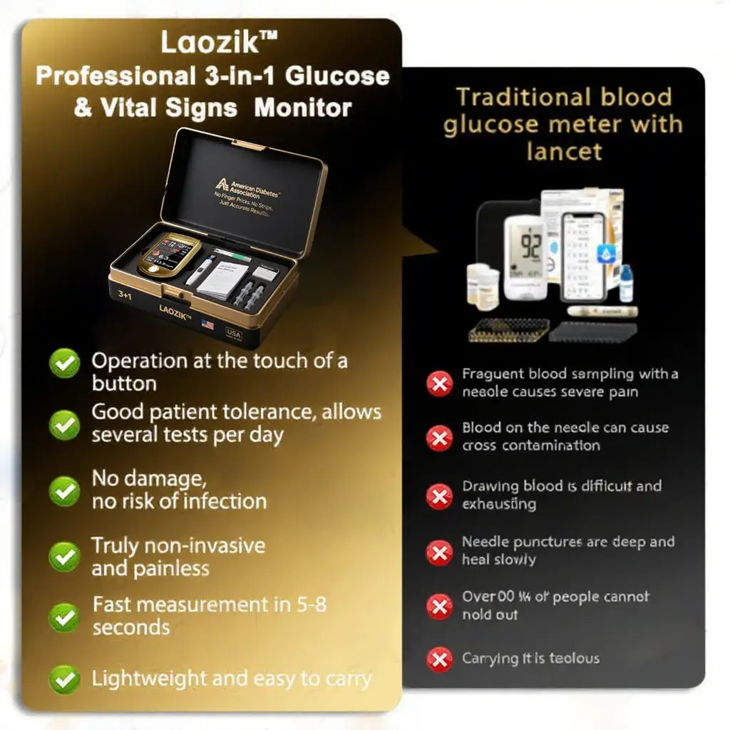 LaozikTM Professional 12in1 Glucose & Vital Signs Monitor-Painless, Fast, Precise& FDA-Backed (Made in California, USA) - Image 8