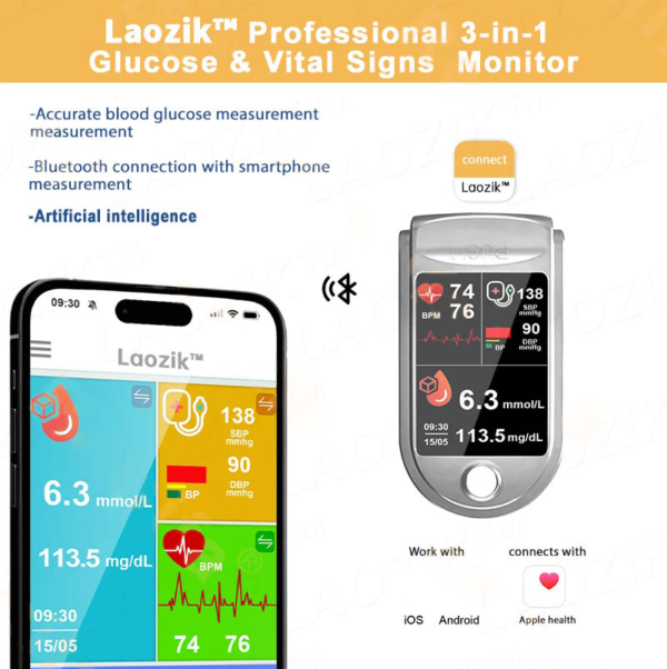Profesional 3in1 Glucose & Vital Signs Monitor - Image 4
