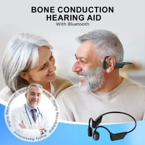 Bone Conduction Smart Hearing Aid Bluetooth Earphones App Controlled