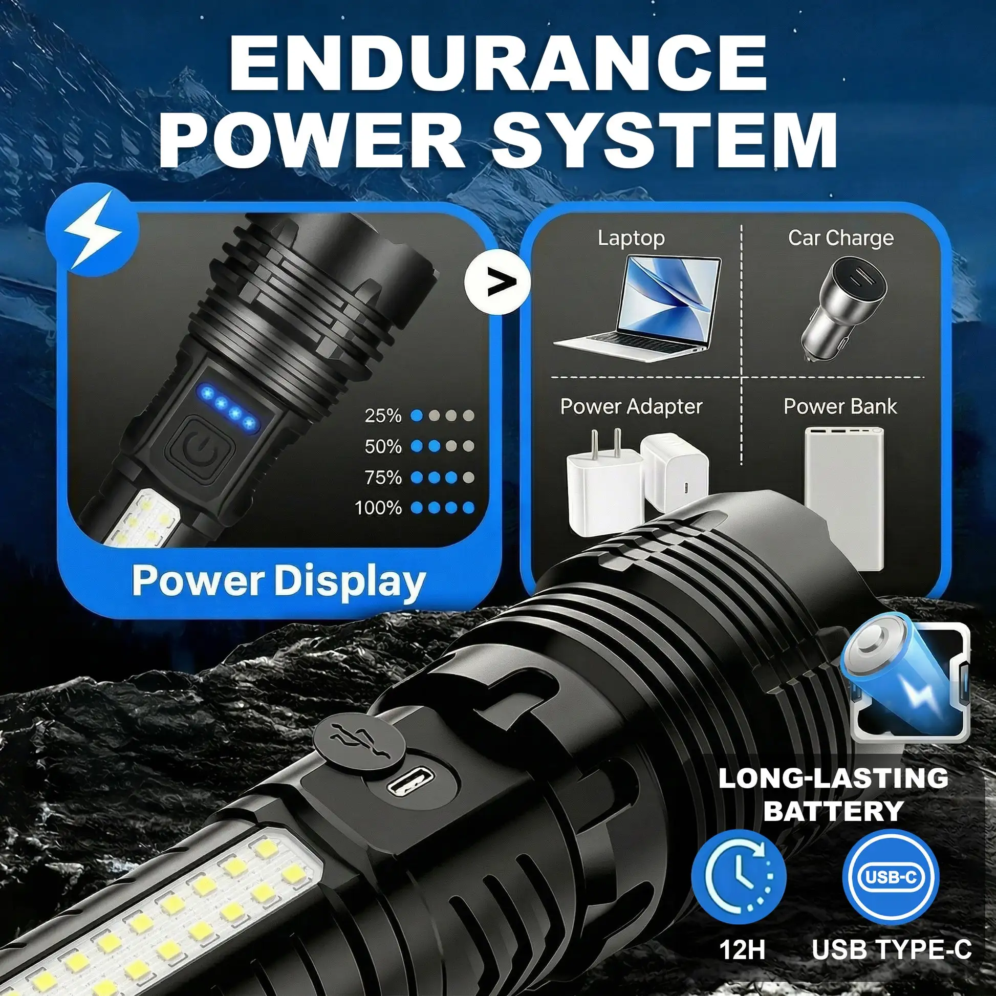 5 Modes Powerful Emergency Survival Flashlights - Image 3