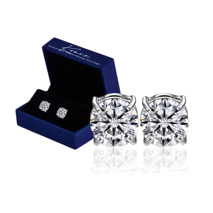Histone Diamond Lymphatic Gravity Magnetic Therapy Germanium Earrings - Image 2