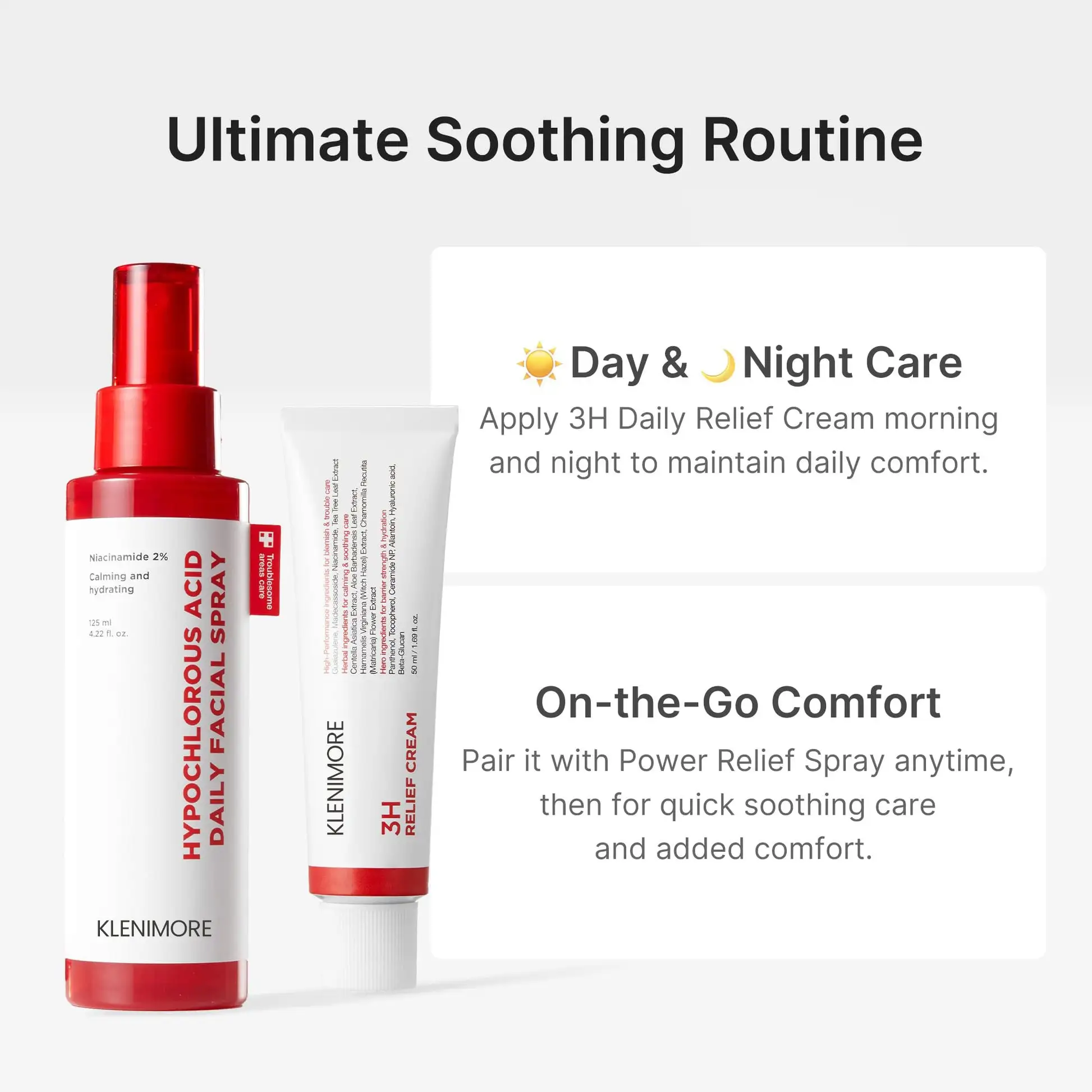 KLENIMORE 3H Daily Relief Cream - Guaiazulene & Centella Soothing Moisturizer for Sensitive Skin - Image 6