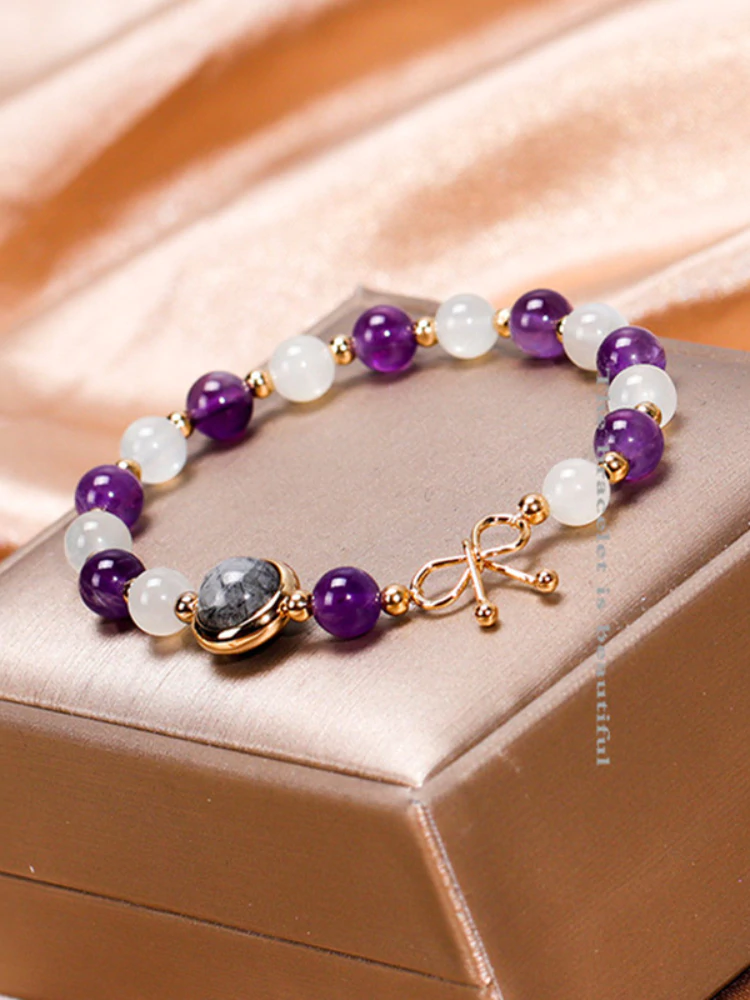 HealthyVibe Moonstone Amethyst Bracelet - Image 4