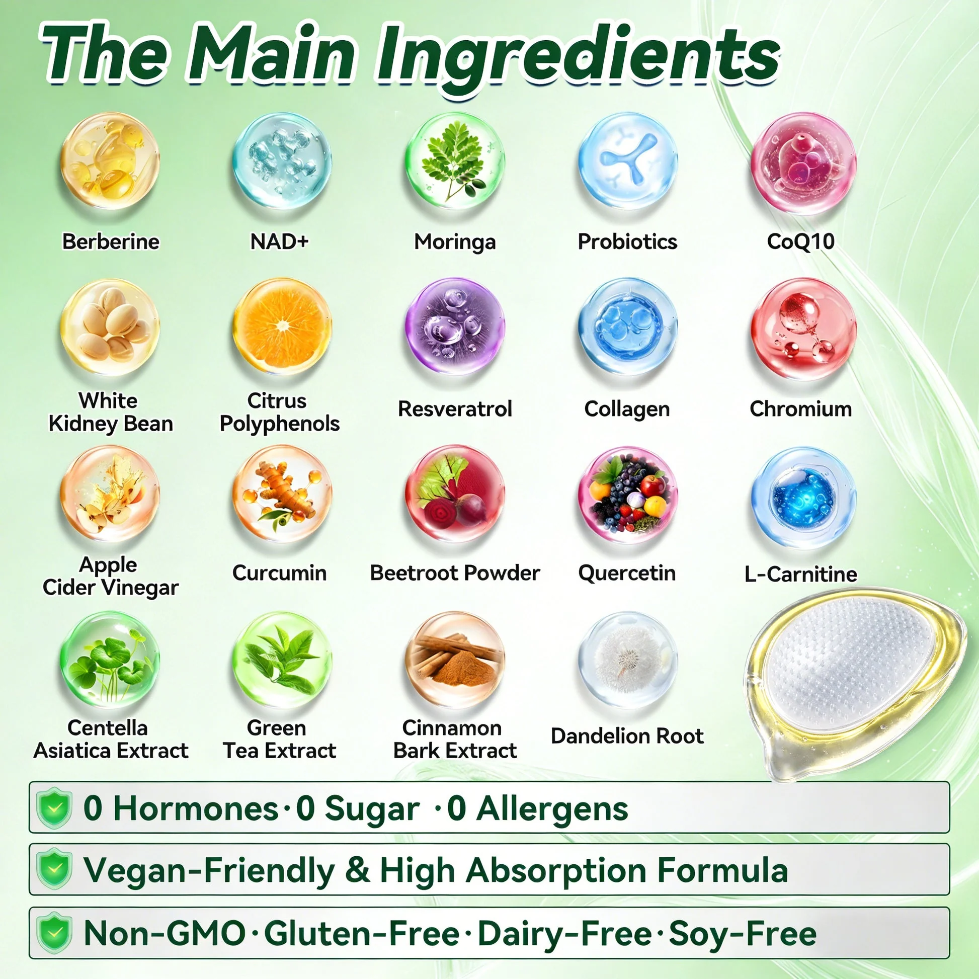 Berberine · Horse Chestnut × NAD+ 10-in-1 Advanced Nano Microneedle Patch - Image 4