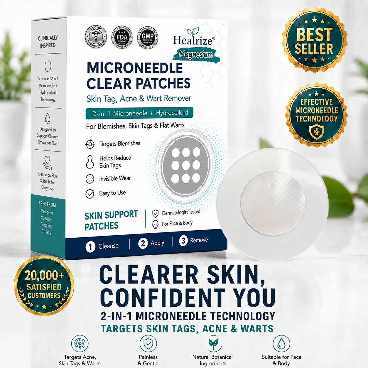 2-in-1 Microneedle & Hydrocolloid Patch