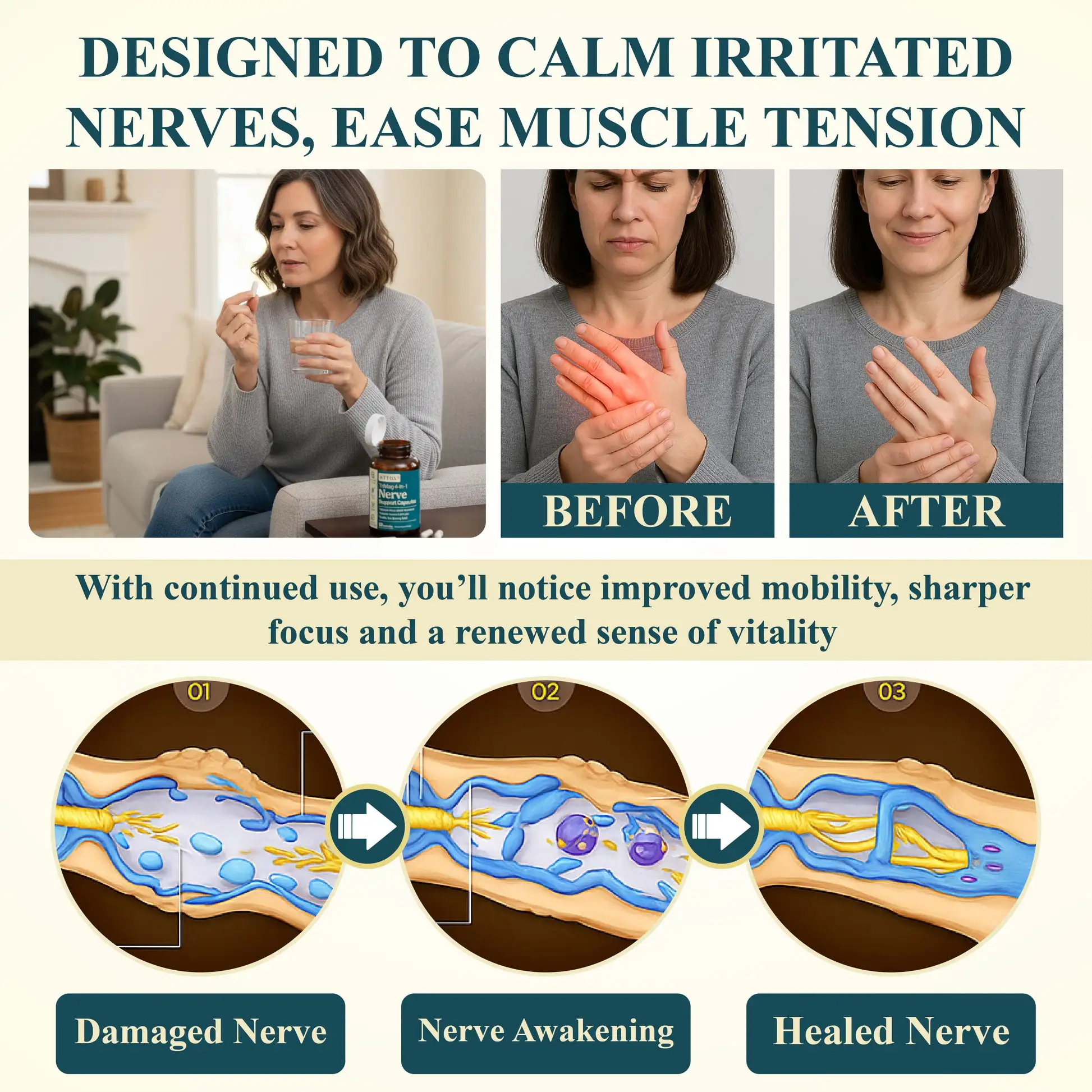 TriMag 4-in-1 Nerve Support Capsules - Image 3