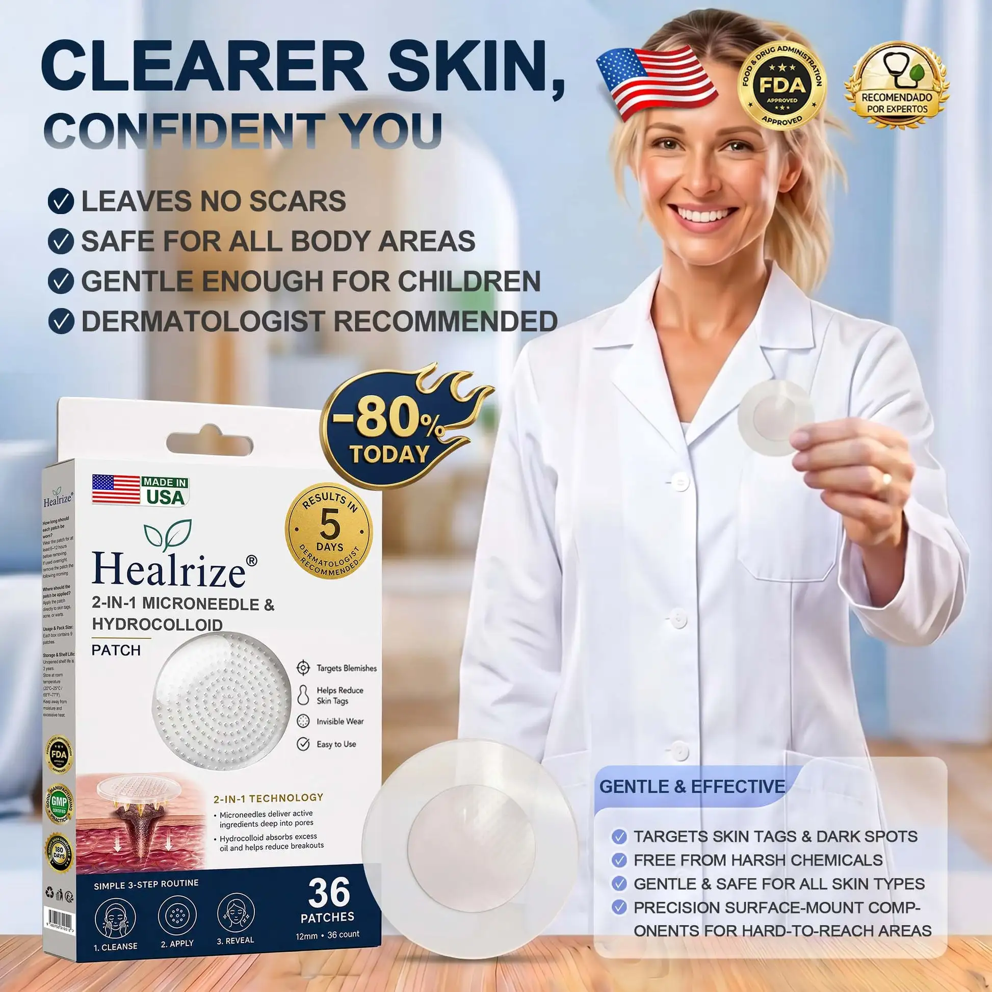 2-in-1 Microneedle & Hydrocolloid Patch