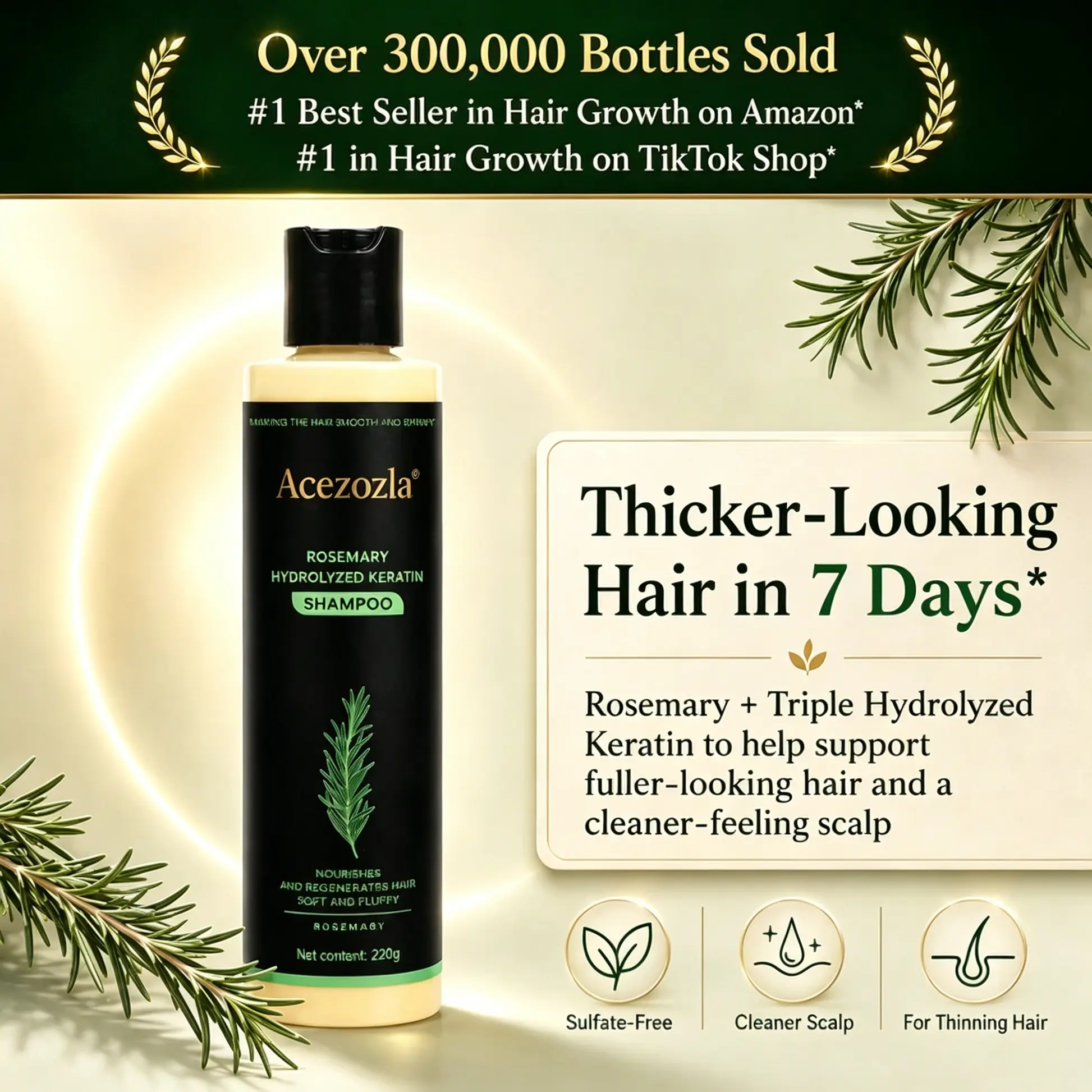 Rosemary Shampoo - Hair Growth & Anti-Dandruff Scalp Treatment