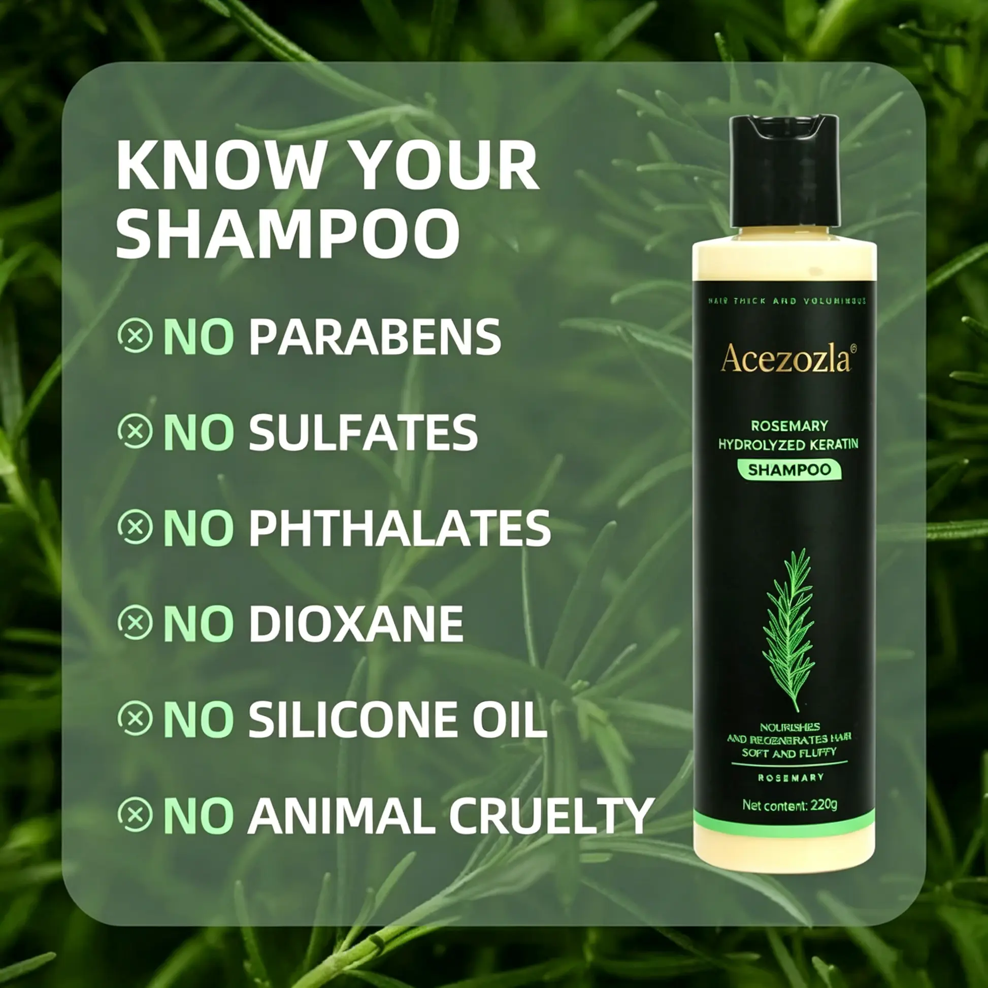 Rosemary Shampoo - Hair Growth & Anti-Dandruff Scalp Treatment - Image 3