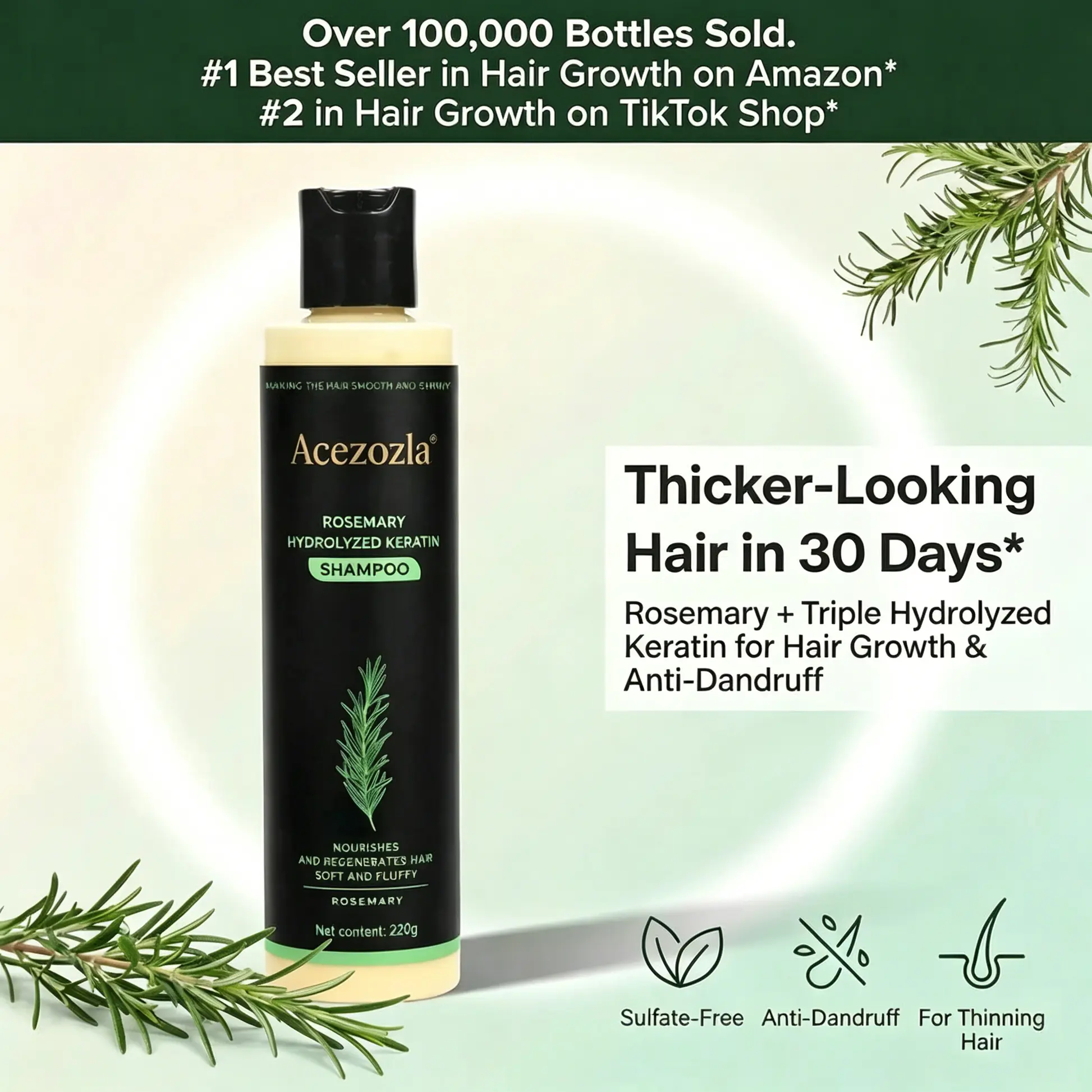 Rosemary Shampoo - Hair Growth & Anti-Dandruff Scalp Treatment - Image 9