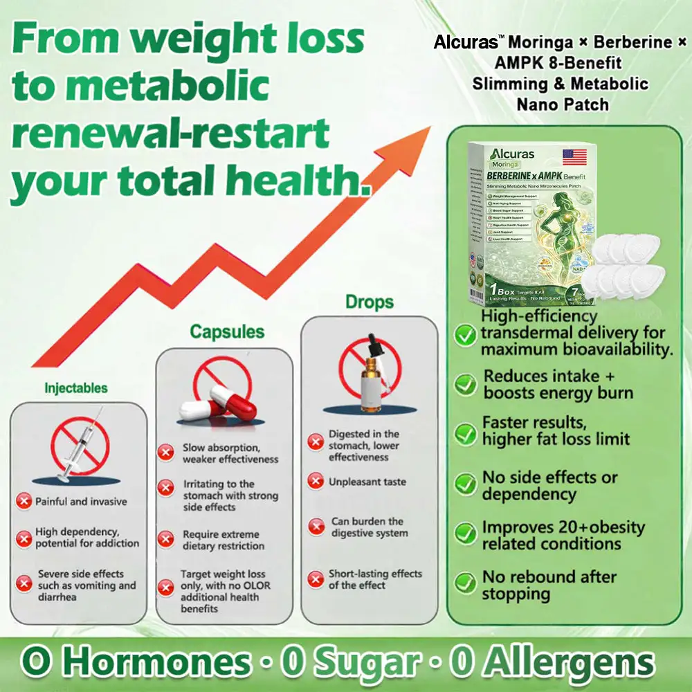 Moringa × Berberine × AMPK 8-Benefit Slimming & Metabolic Nano Microneedle Patch - Image 7
