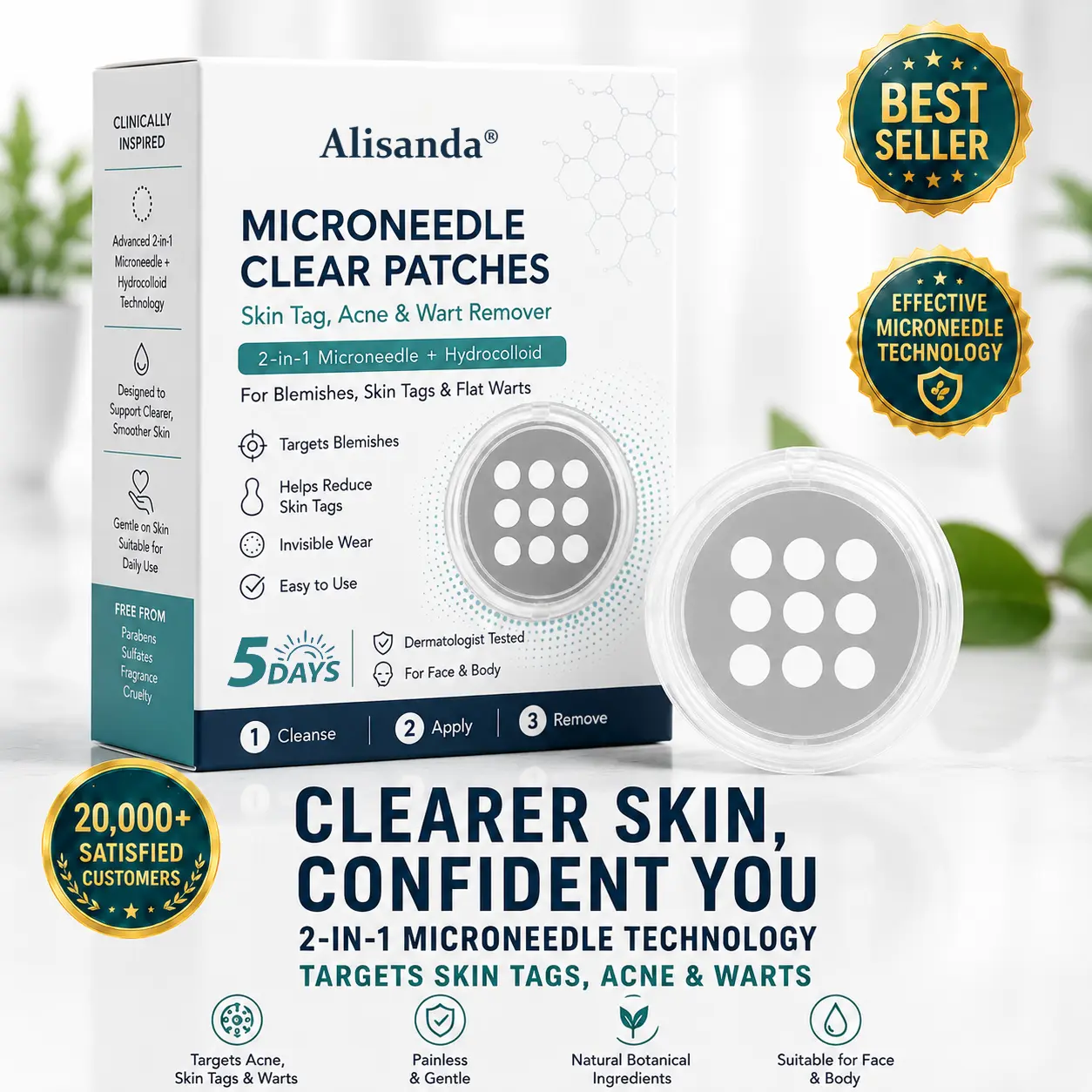 2-in-1 Microneedle & Hydrocolloid Patch