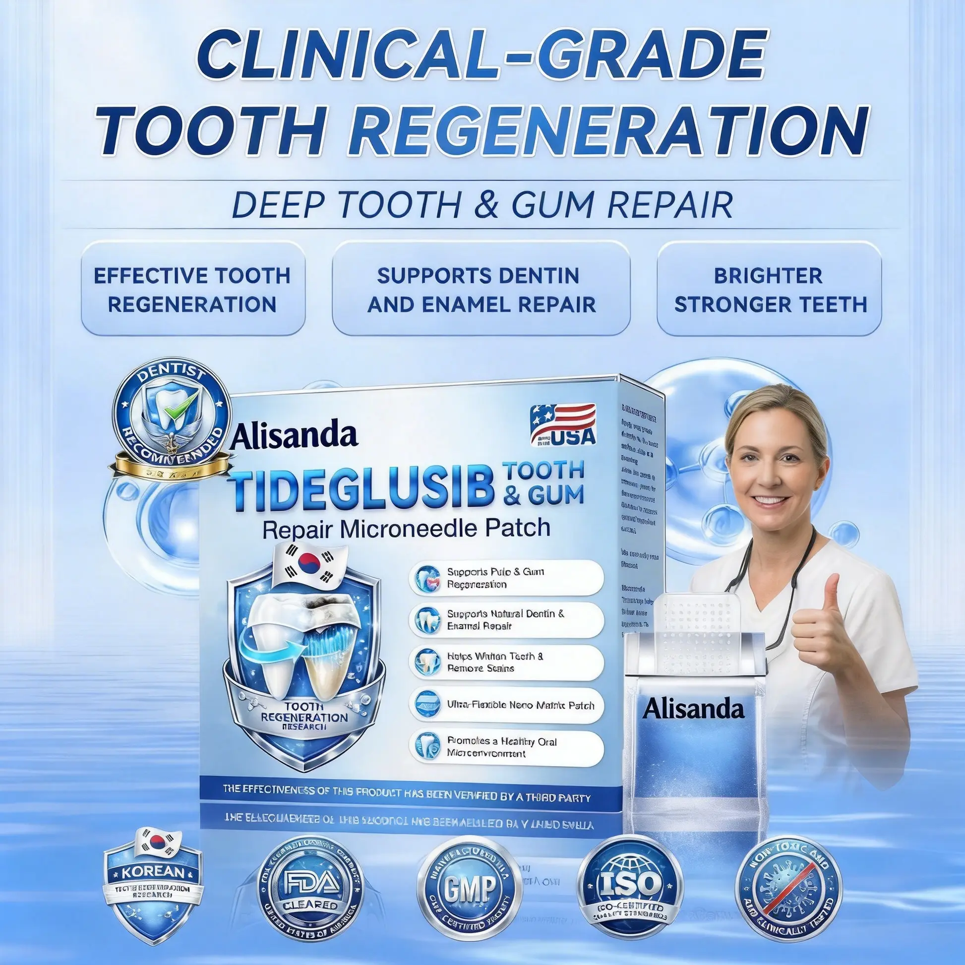 Tideglusib Fast‑Dissolving Tooth & Gum Repair Oral Strips