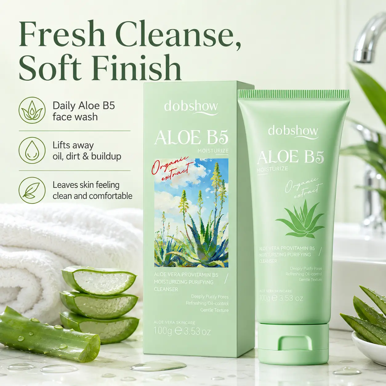 Aloe B5 Moisturizing Cleanser Shopify Landing Page Copy