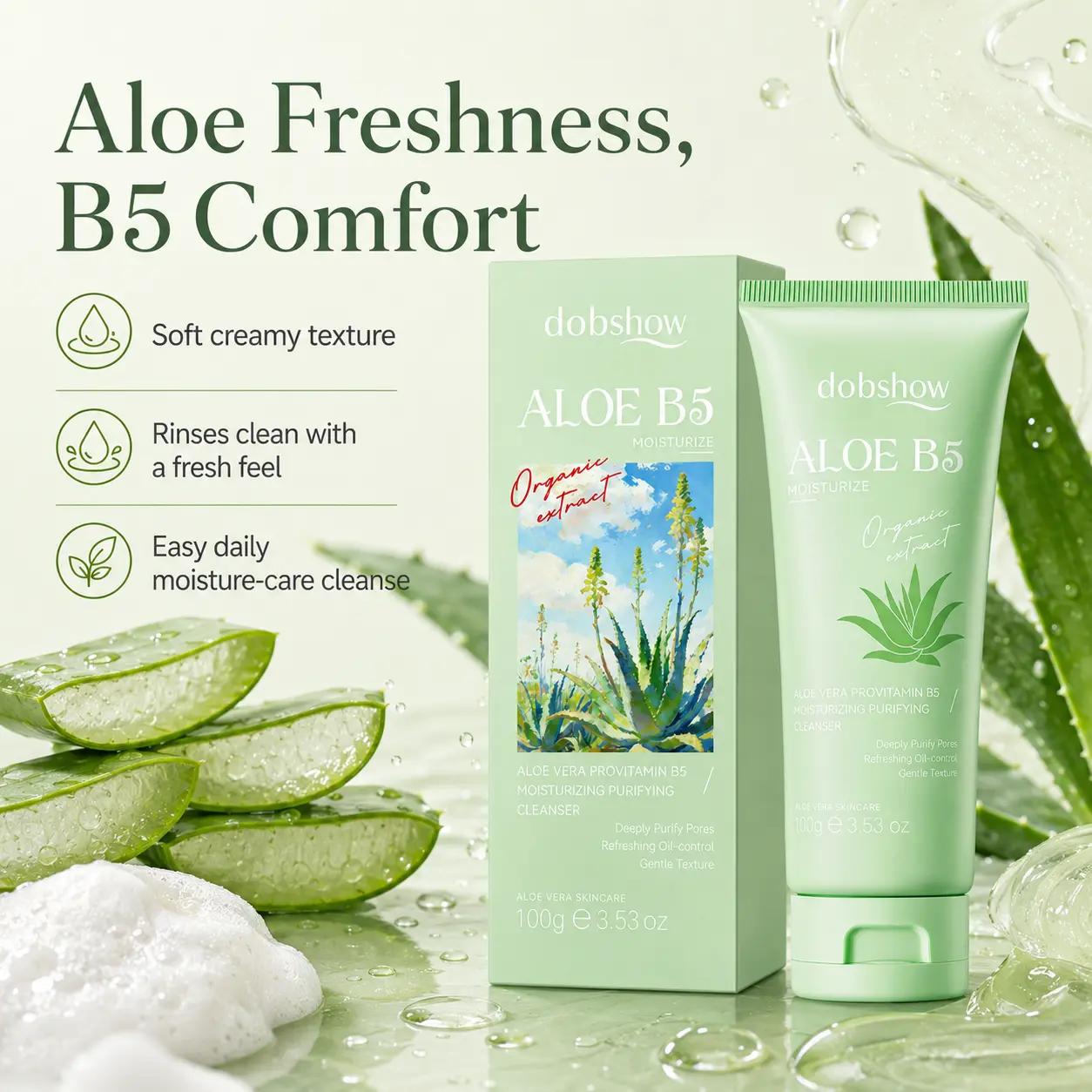 Aloe B5 Moisturizing Cleanser Shopify Landing Page Copy - Image 3