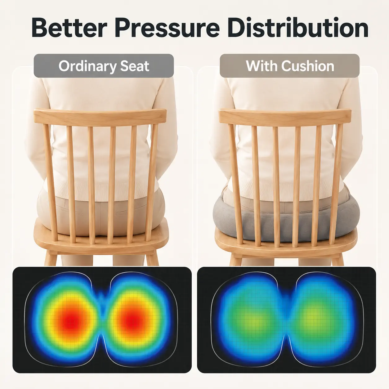 Long Sitting Beautiful Thighs Seat Cushion Office Thickened Version Home Sitting Cushion - Image 3