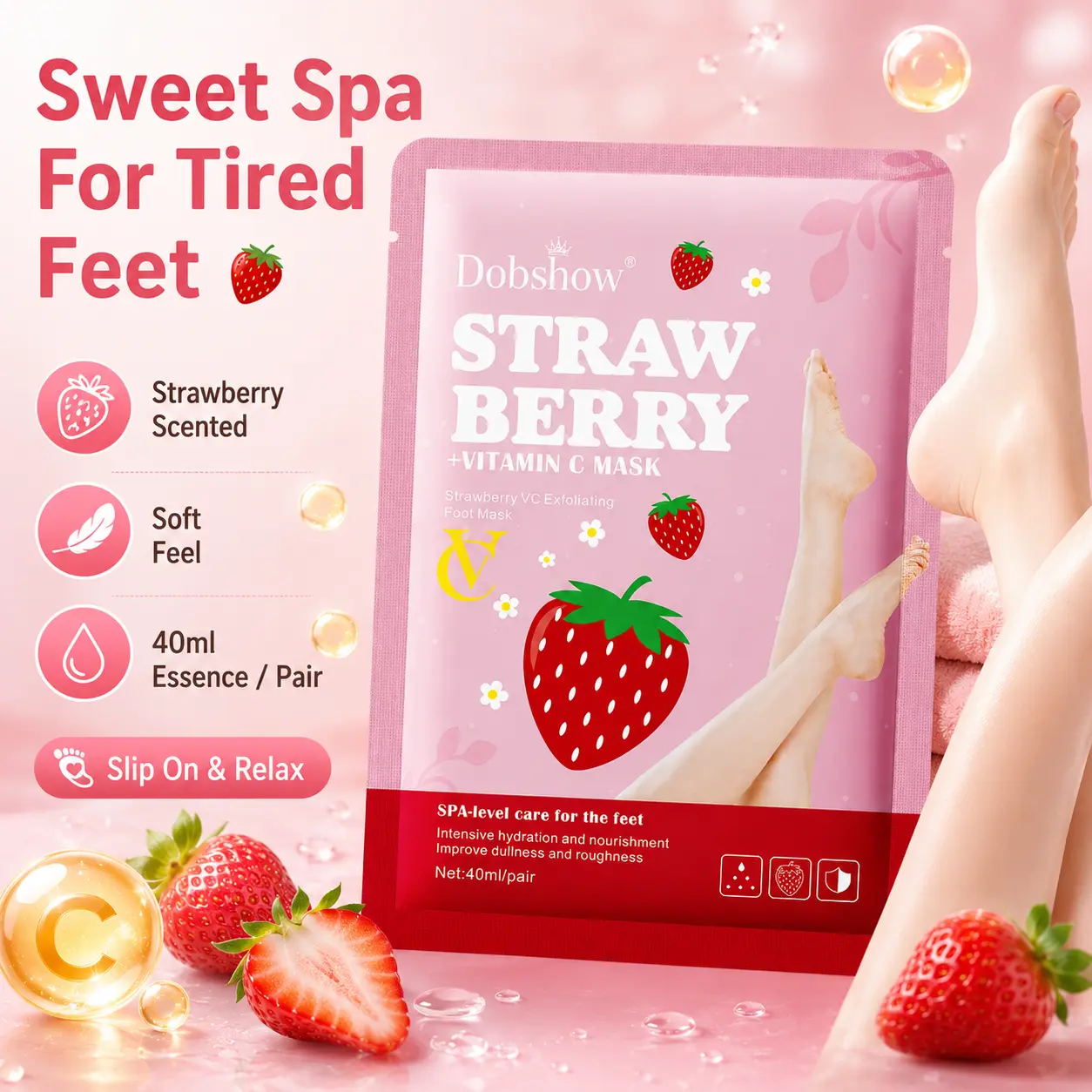 Strawberry + Vitamin C Foot Mask