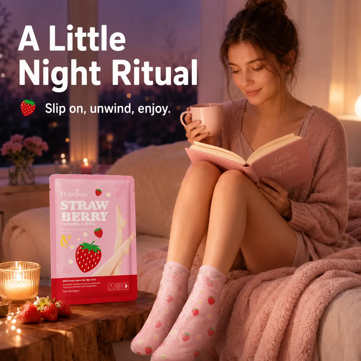 Strawberry + Vitamin C Foot Mask - Image 3