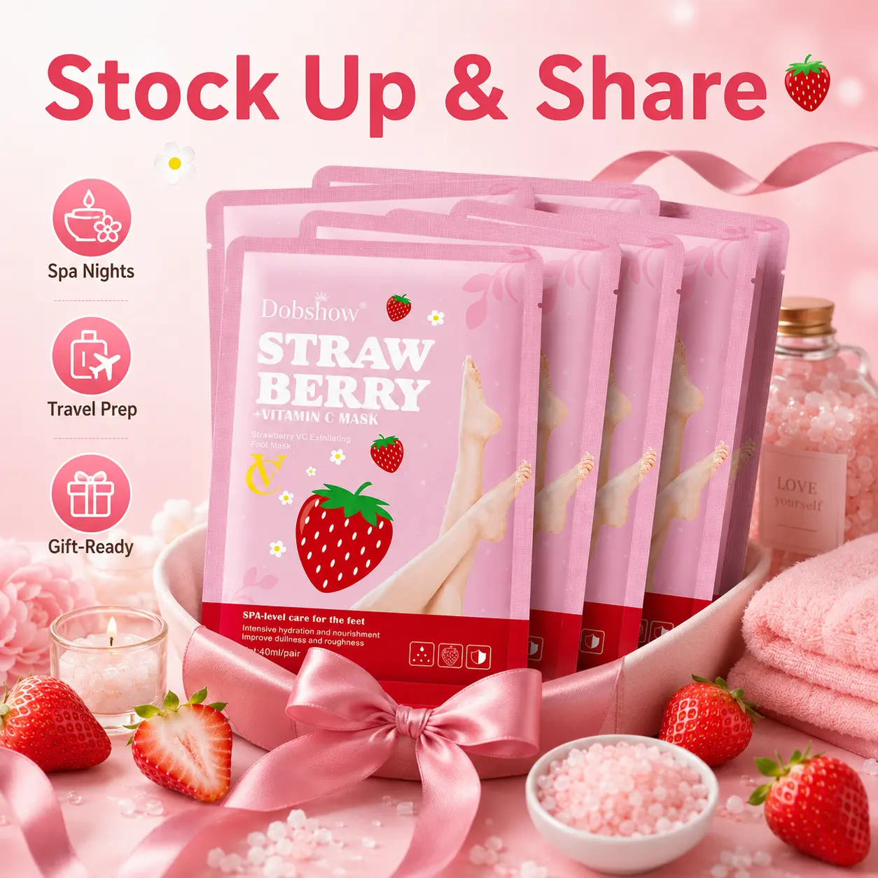 Strawberry + Vitamin C Foot Mask - Image 8