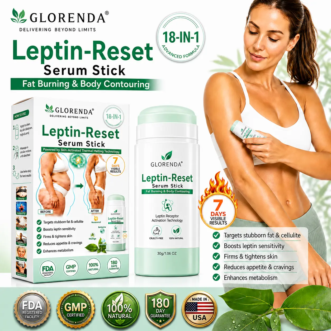 GLORENDA 18-in-1 Leptin-Reset Serum Stick
