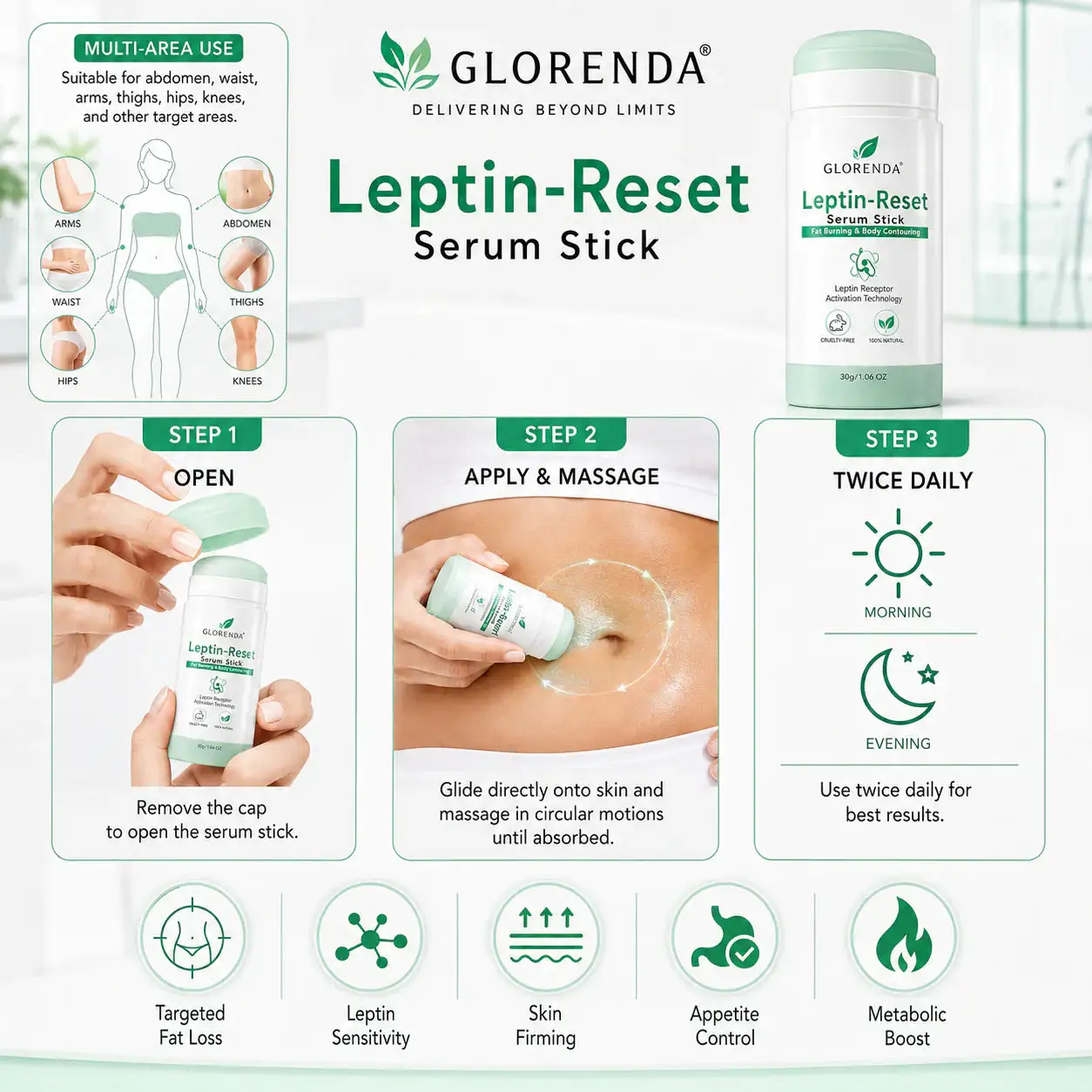 GLORENDA 18-in-1 Leptin-Reset Serum Stick - Image 8