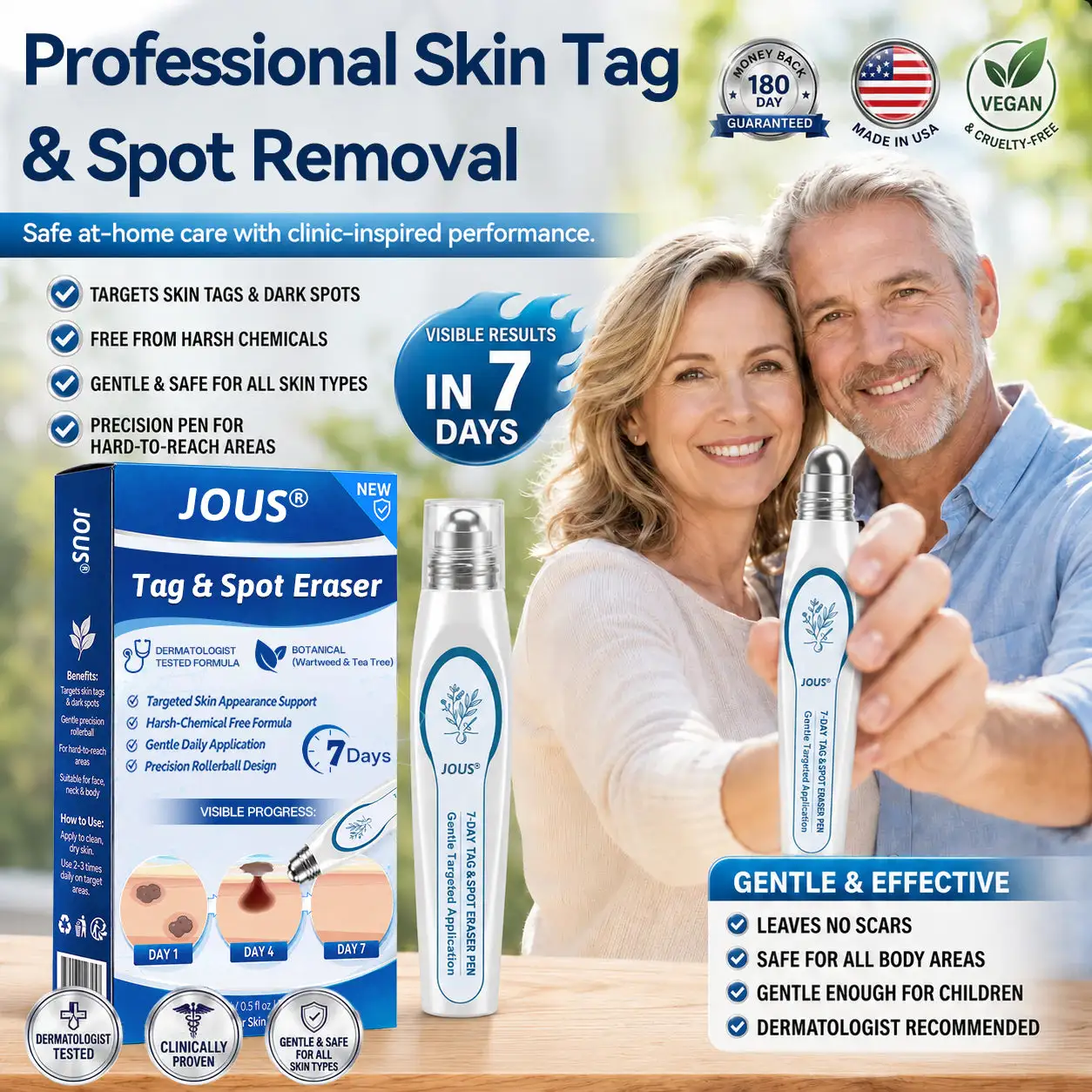 7-Day Skin Tag & Spot Eraser Painless & Scar-Free Advanced Imperfection Removal Rollerball Pen
