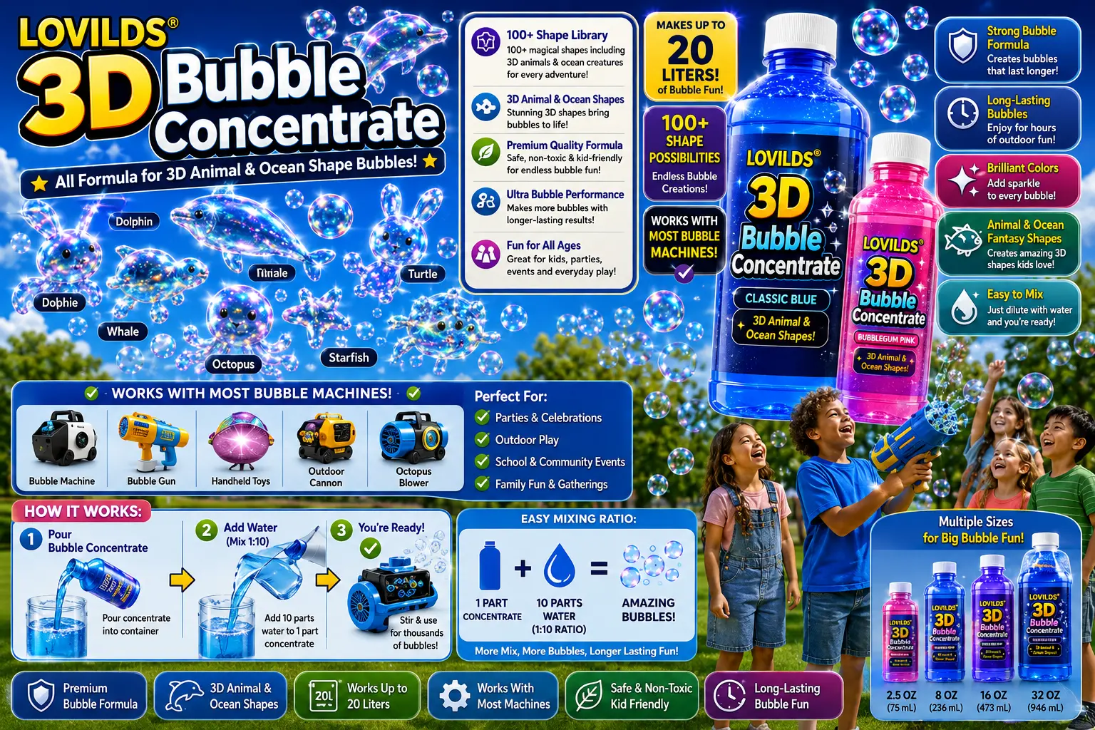 LOVILDS 3D Bubble Concentrate Animal & Ocean Fantasy Theme - Image 7