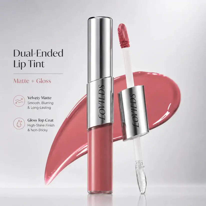 LOVILDS — Dual-Ended Liquid Lipstick with Velvet Matte Color and Gloss